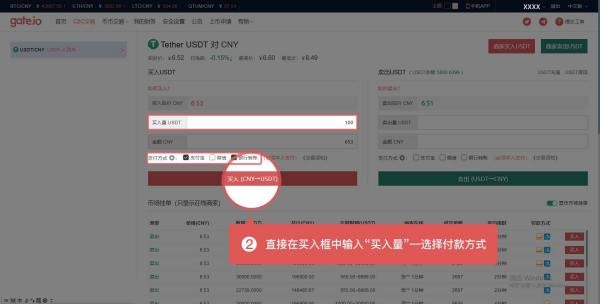 gate.io怎样购买USDT？