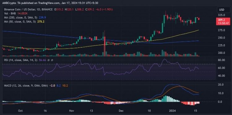 为什么 BNB 交易者准备跌破300美元，休眠的比特币正在现货 ETF 狂潮中复活