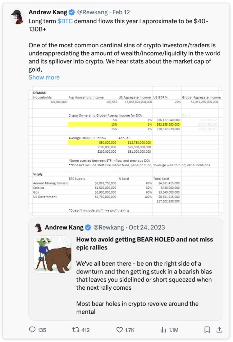 Andrew Kang 文章：为什么我认为以太坊不能复制比特币？ ETF 的成功？